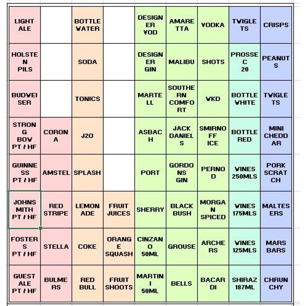 Casio SEC3500 Blank Keyboard Template (in Excel)