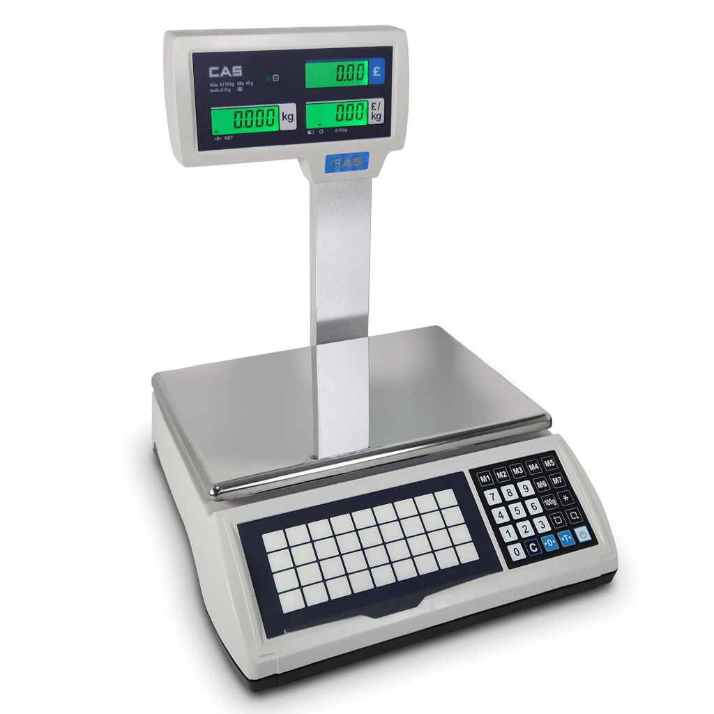 CAS ER Plus-M 15kg Flat Plate Weighing Scale With Pole And 43 PLUs