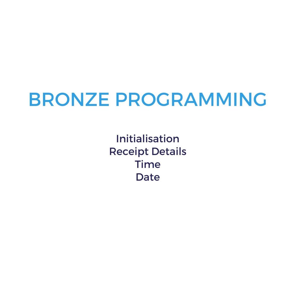 Receipt Header, Date & Time Bronze Programming