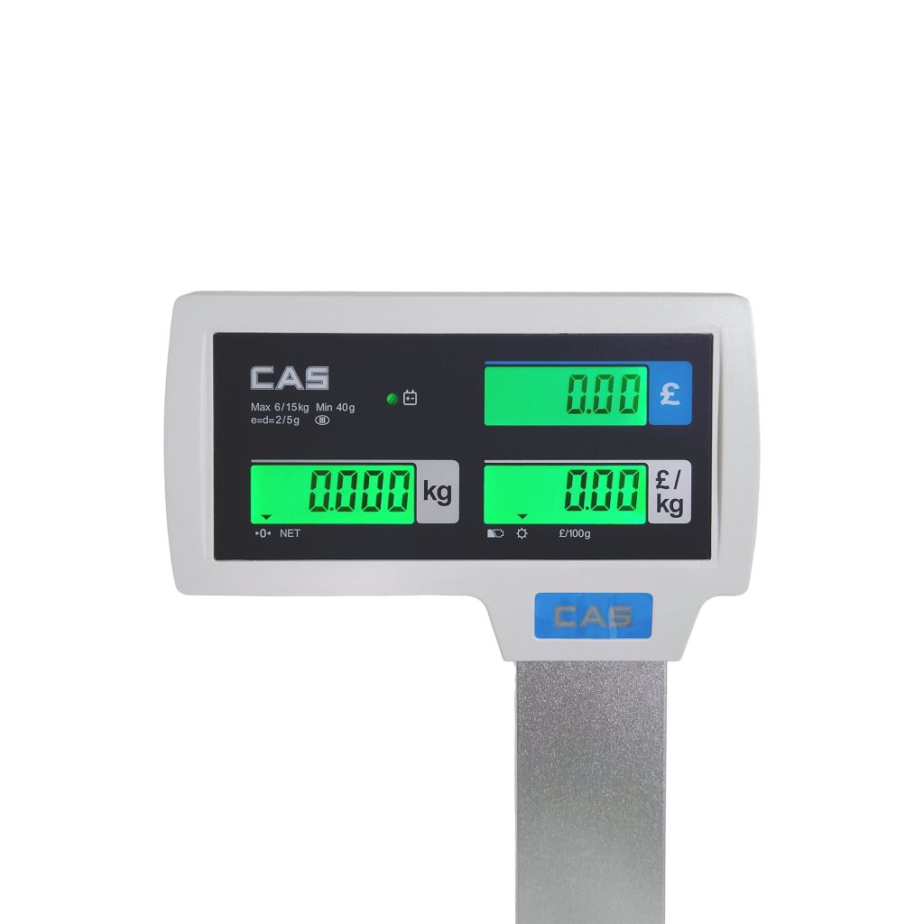 CAS ER Plus-M 15kg Flat Plate Weighing Scale With Pole And 43 PLUs