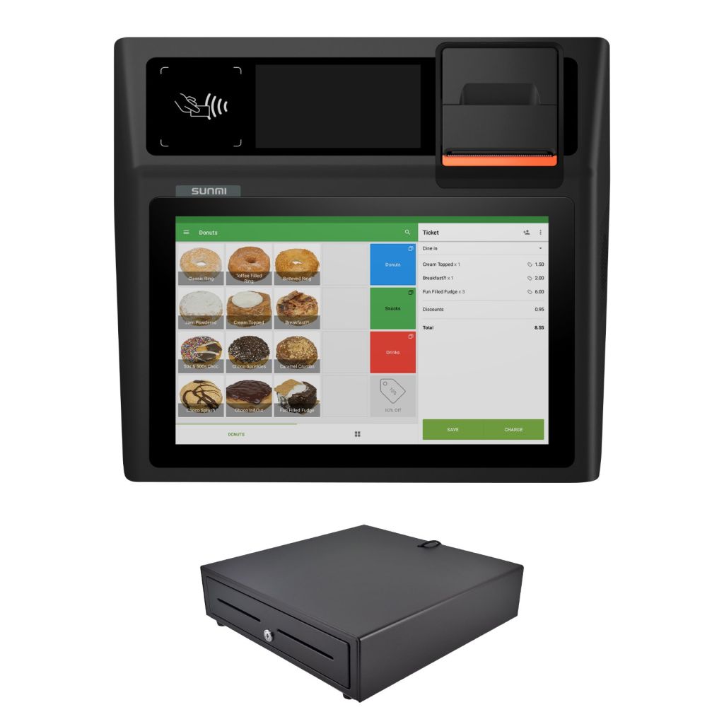 Complete Sunmi Touch Screen EPOS Cash Till System - No Ongoing Charges