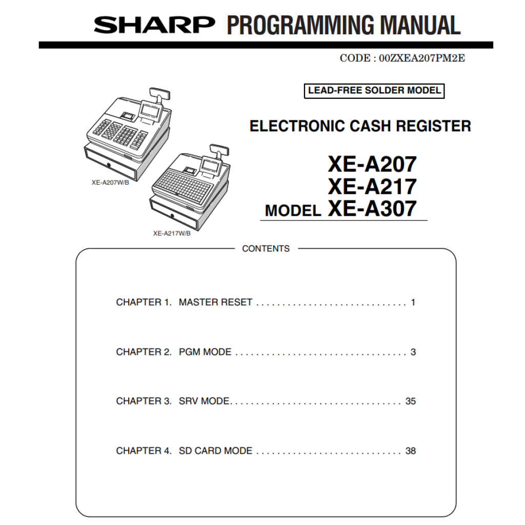 Sharp XEA207 / XEA217 / XEA307 Program Manual