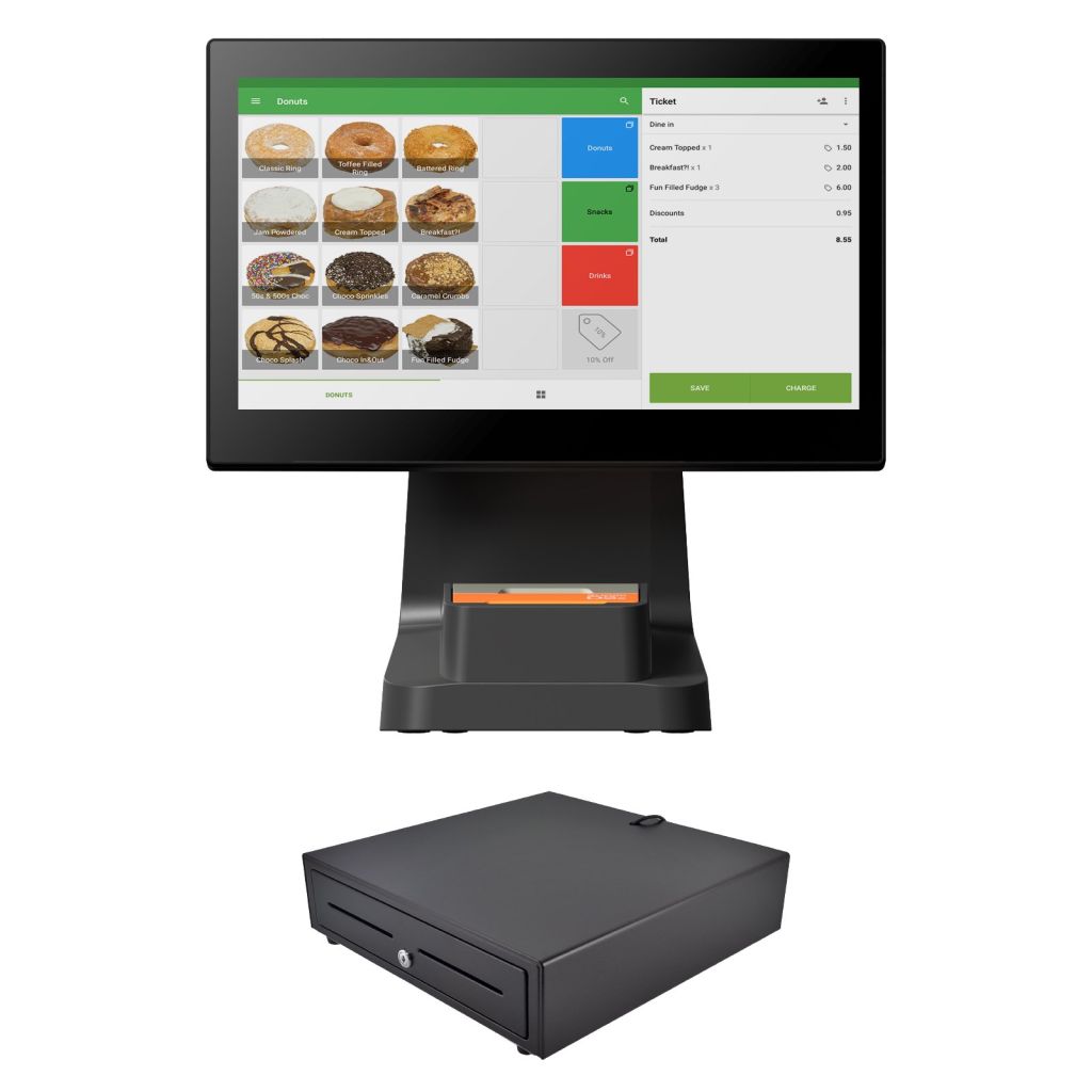 POS Bundle – D2S Terminal With Intergrated Printer, Cash Drawer, Free Software