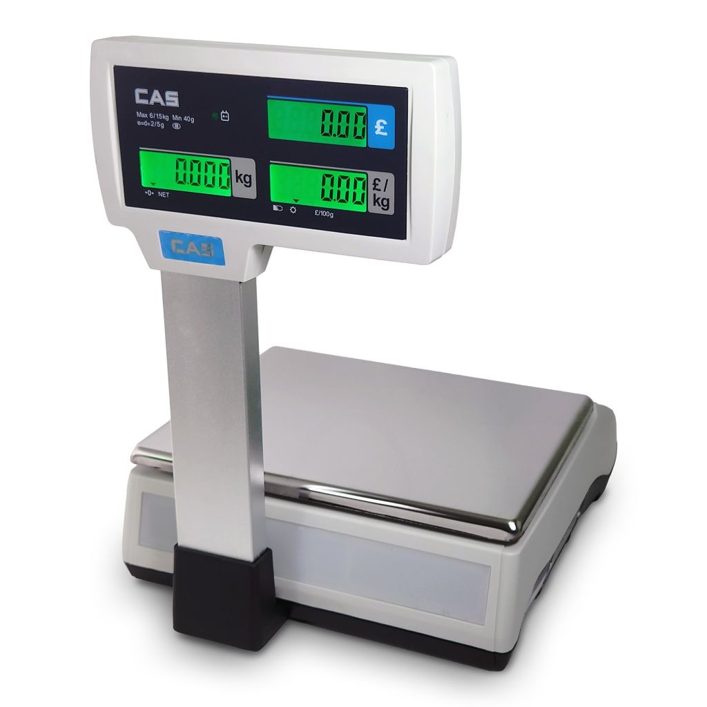 CAS ER Plus-M 15kg Flat Plate Weighing Scale With Pole And 43 PLUs