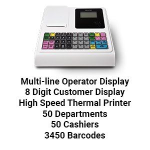 CRG100 White Cash Register Till And Large Drawer