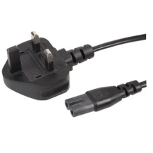 3A UK Plug To IEC C7 Socket Mains (kettle) Lead 3A 2m Black (2 Pin)