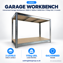 Galvanised Garage Workbench | 900h X 1200w X 600d Mm | 175kg UDL | 2 Levels