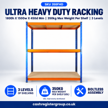 Ultra Heavy Duty Storage Racking | 1800h X 1500w X 450d Mm | 350kg Max Weight Per Shelf | 3 Levels