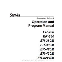 Sam4S ER230 / ER230BEJ / ER380M / ER390M / ER420M / ER380 / ER390 / ER420 Operation and Program Manual