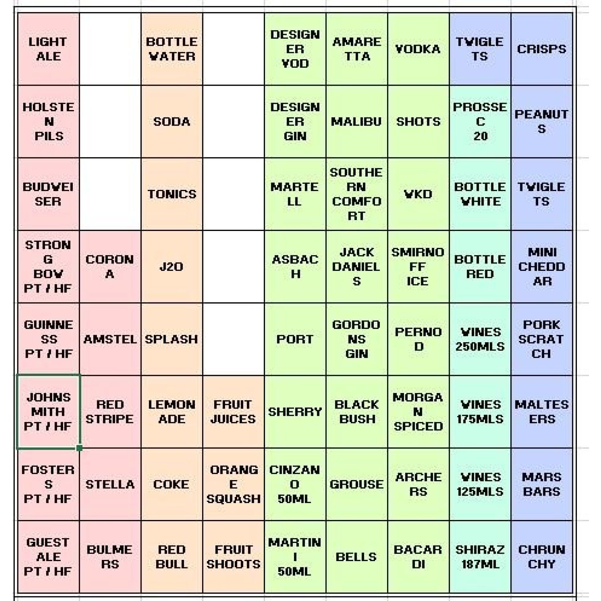 Casio SEC3500 Blank Keyboard Template (in Excel)