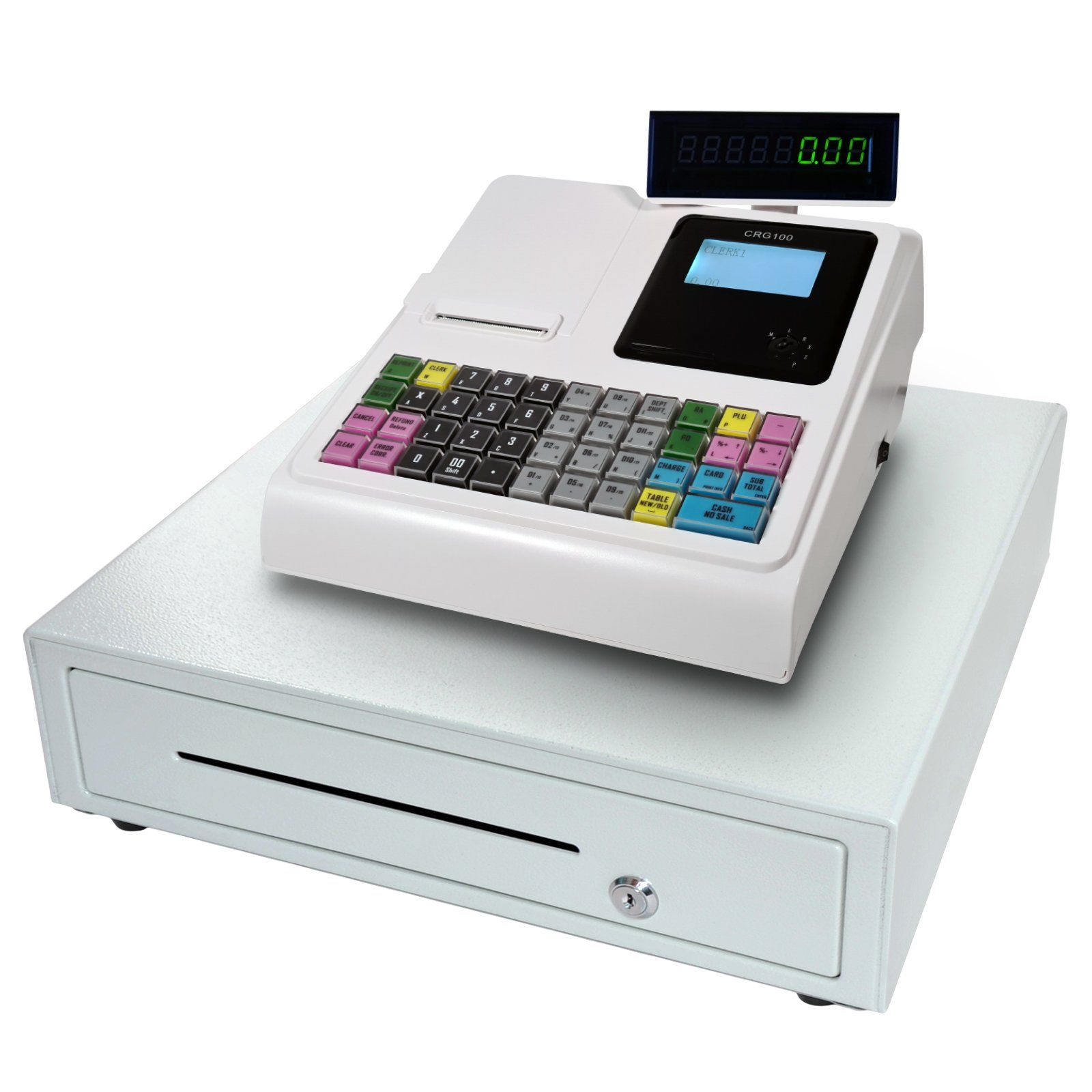 CRG100 White Cash Register Till And Large Drawer