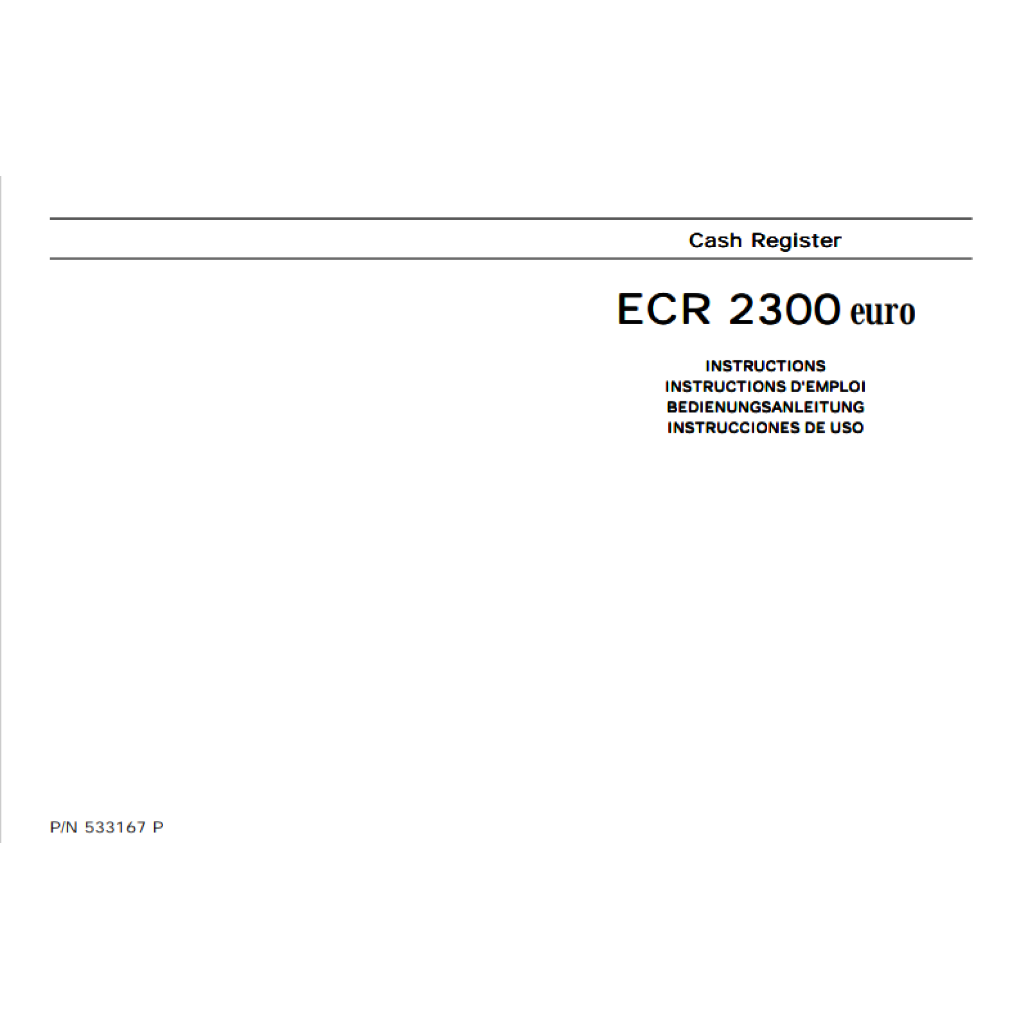 Olivetti ECR2300 / ECR2350 Instruction Manual
