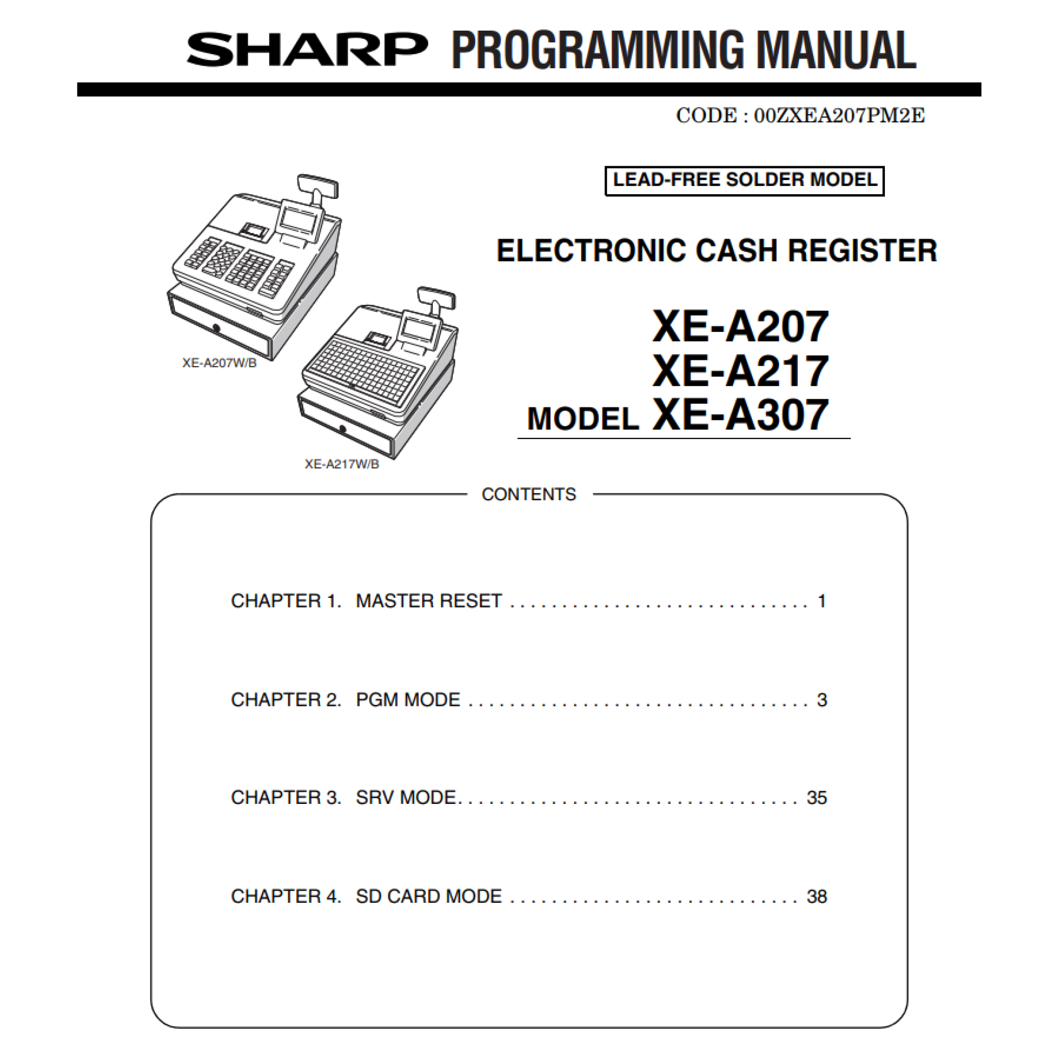 Sharp XEA207 / XEA217 / XEA307 Program Manual