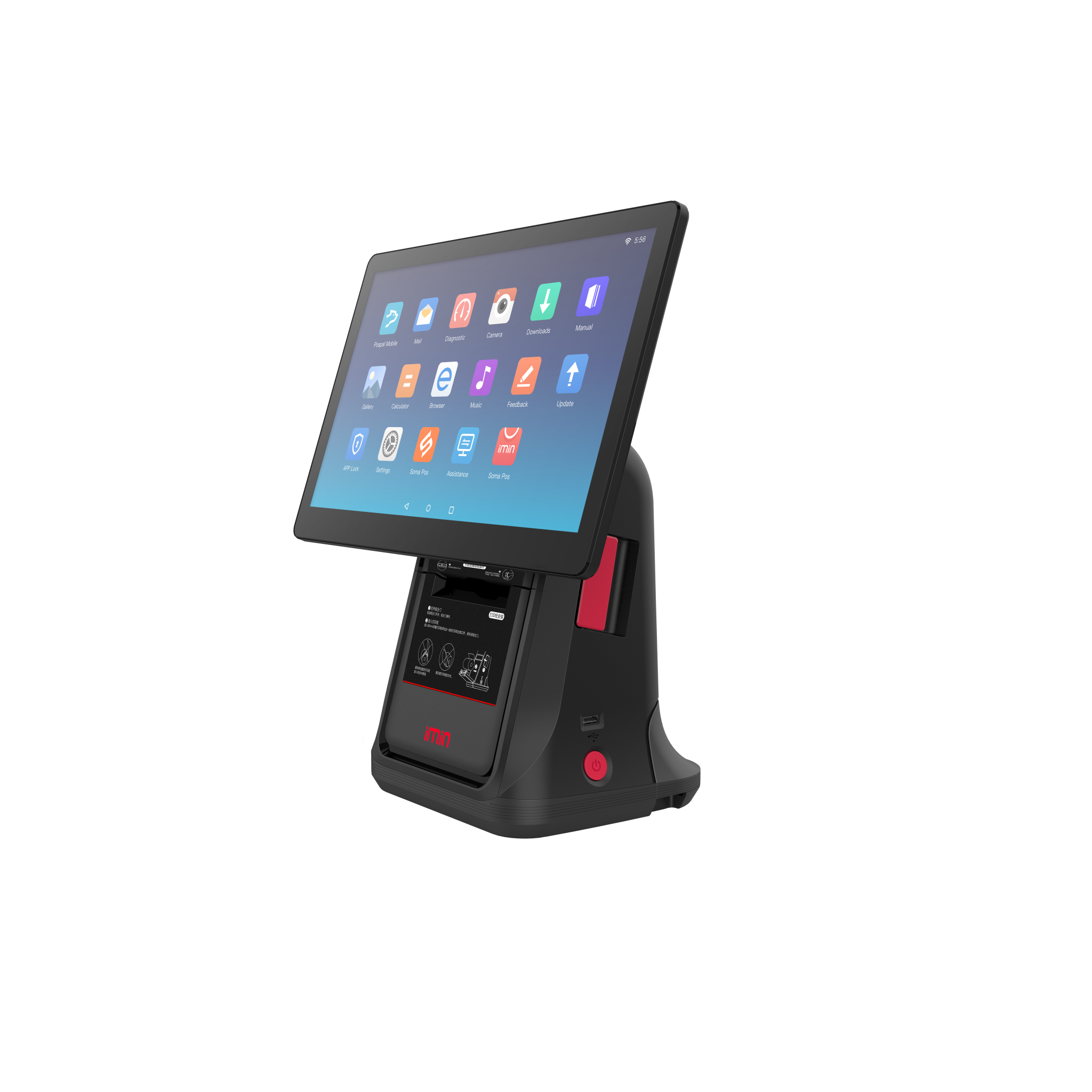 IMIN D4-504 15.6" EPOS Terminal. Includes Built In Printer, Wifi, Bluetooth INC 10.1 Customer Display