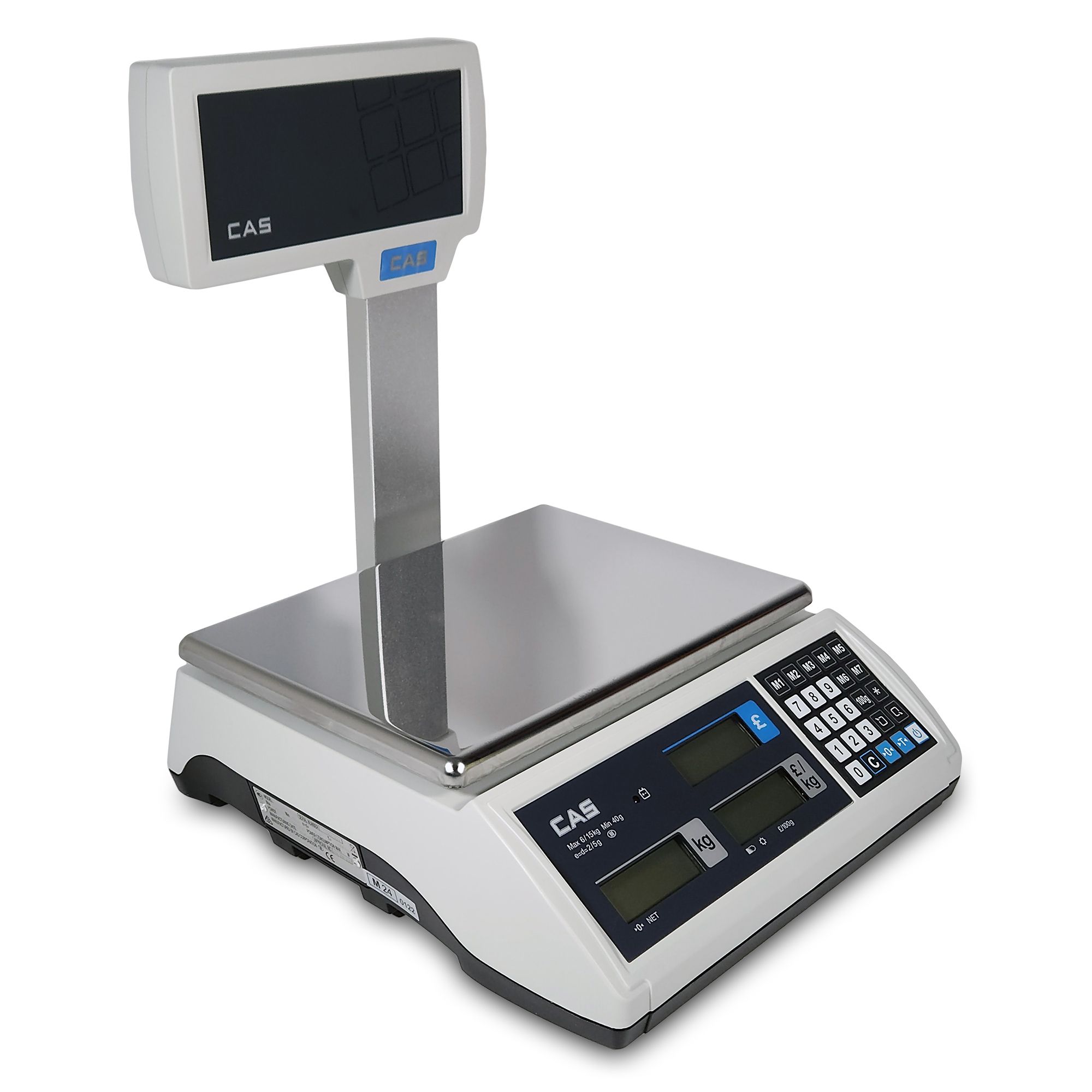CAS ER Plus 15kg Flat Plate Weighing Scale With Pole