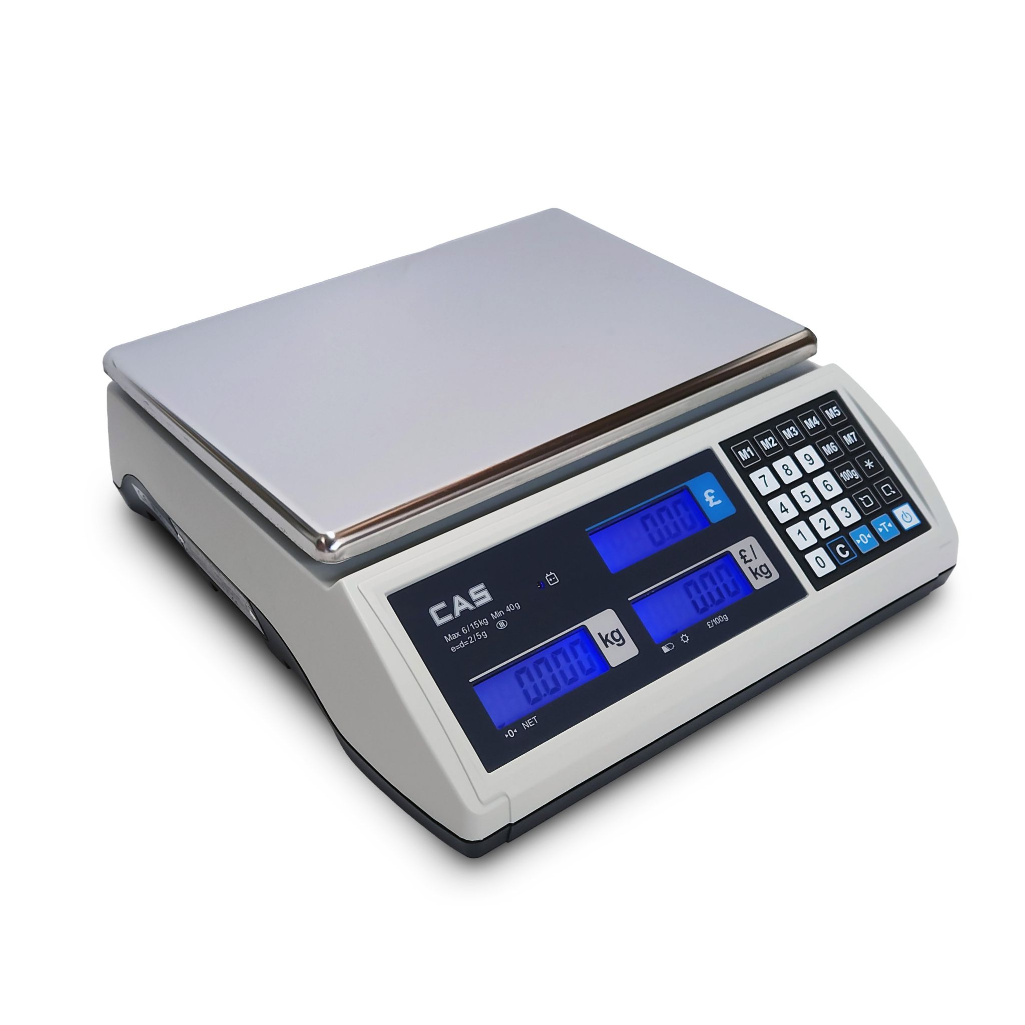 CAS ER Plus 15kg Flat Plate Weighing Scale