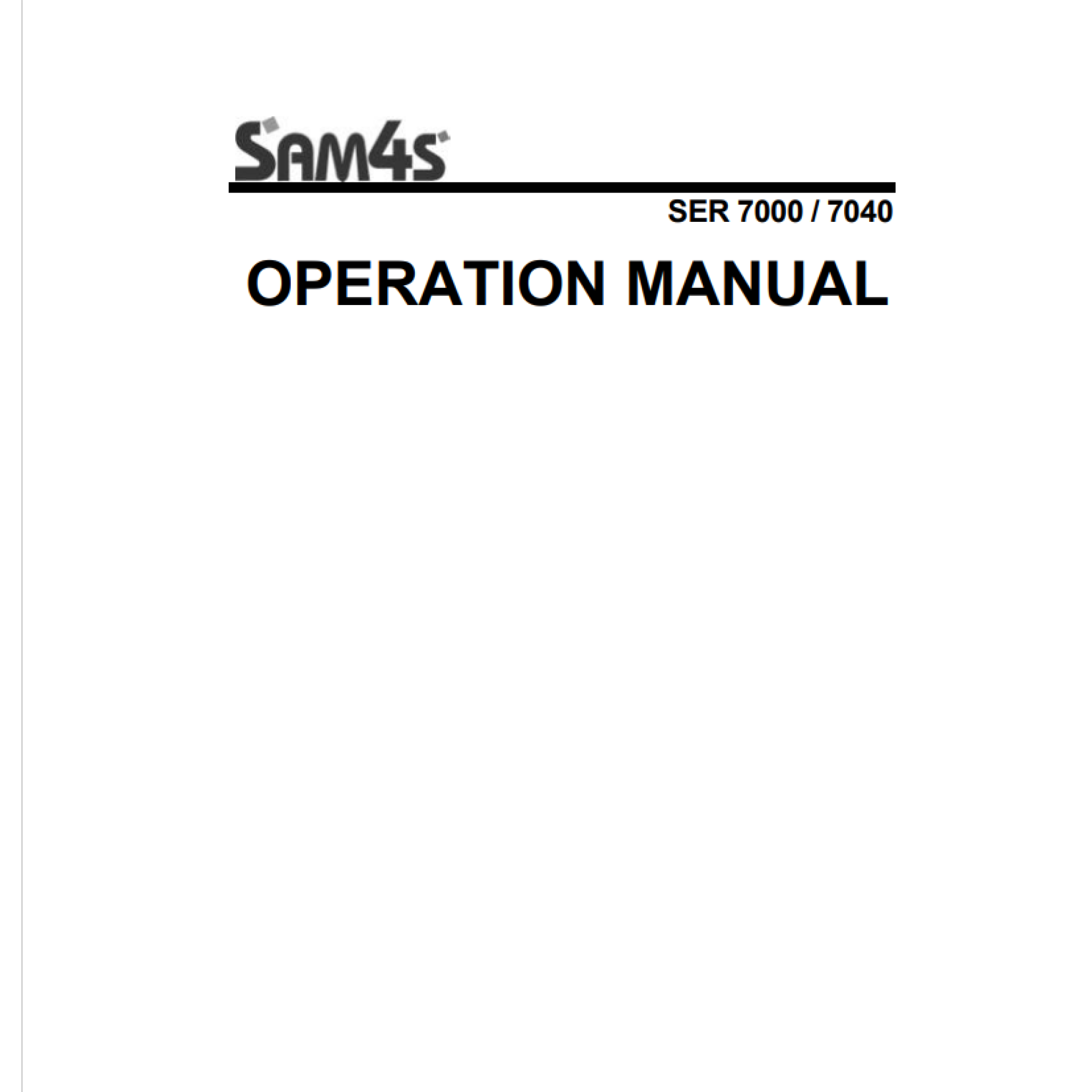 Sam4S SER7000 Operation Manual