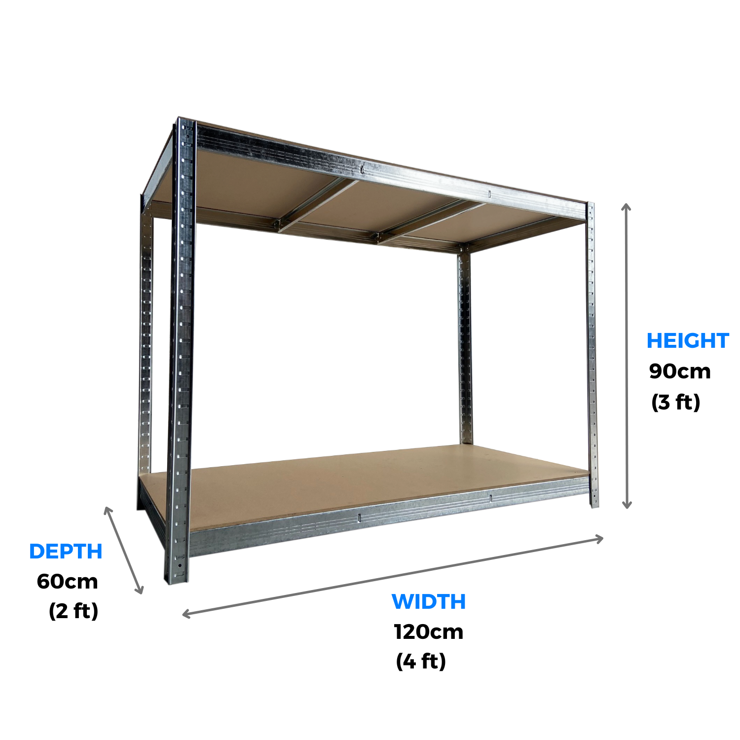 Galvanised Garage Workbench | 900h X 1200w X 600d Mm | 175kg UDL | 2 Levels