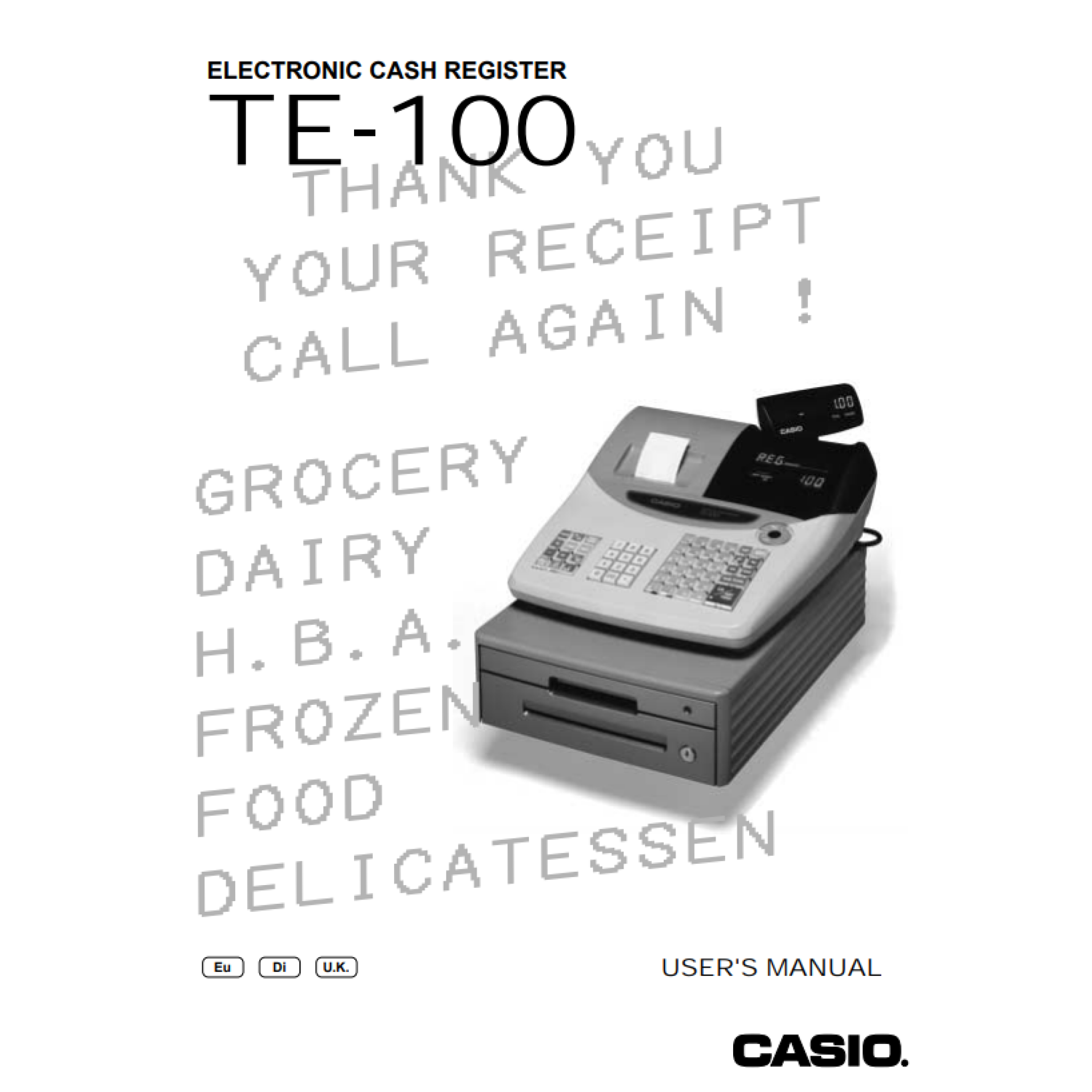 Casio TE100 User Manual